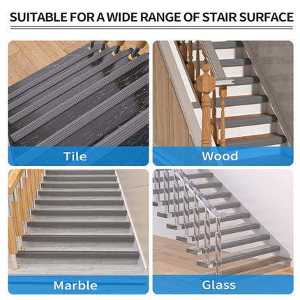 Vinyl Rubber Stair Nosing,Tutuviw Stair Edge Trim,Corner Guard,3 ft Self Adhesive Nose Molding Non-Slip Rubber Edge Protector Steps Trim Rubber Strips for Indoor & Outdoor Staircase Step Uses (Black) Gray.