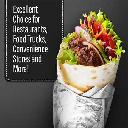 Tutuviw 50 Pcs Sandwich Wrap Paper Insulation Paper Aluminum Foil Sheets for Burgers Wrapping Pre-Cut Foil Paper Heavy Duty BBQ Burrito Wrapping Paper Foil Sheets & Tin Paper (12x12in).
