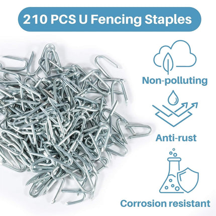U Fence Staples,Tutuviw 100 Pcs 0.8 x 0.5in Galvanized U Shaped Nails,Steel Wire Fencing Staples,Heavy Duty Staples Fencing Staples,U Nails for Wood Fencing Barbwire Fence (Siver）.