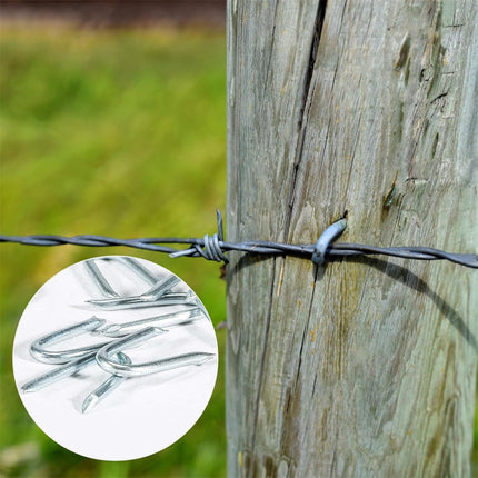 U Fence Staples,Tutuviw 100 Pcs 0.8 x 0.5in Galvanized U Shaped Nails,Steel Wire Fencing Staples,Heavy Duty Staples Fencing Staples,U Nails for Wood Fencing Barbwire Fence (Siver）.