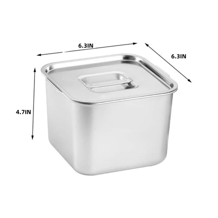 QZS Condiment Storage Container,6.3x4.7" Stainless Steel Dipping Sauce Dish for Home,Stainless Steel Storage Container for Appetizer 6.3" x 4.7".