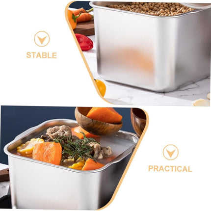 QZS Condiment Storage Container,6.3x4.7" Stainless Steel Dipping Sauce Dish for Home,Stainless Steel Storage Container for Appetizer 6.3" x 4.7".