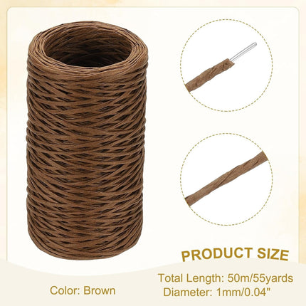 1Roll Floral Vine Bind Wire,164FT Portable Bind Wire Twine for Wreath,QZS Brown Floral Wrapping Supplies for Art Craft Projects Brown.