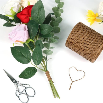 1Roll Floral Vine Bind Wire,164FT Portable Bind Wire Twine for Wreath,QZS Brown Floral Wrapping Supplies for Art Craft Projects Brown.