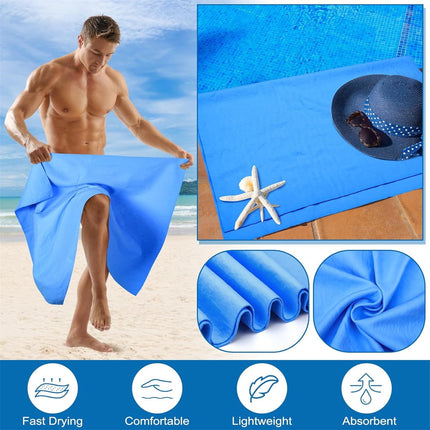 Tutuviw Chamois Towel Quick Dry for Swimmers,2Pcs Microfiber Shammy Towel,Lightweight Chamois Towel for Diving Triathlons,Other Water Sports Beach Shower Pool Gym Camping (13 x 17in, Blue,Green).
