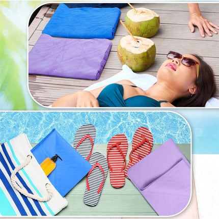 Tutuviw Chamois Towel Quick Dry for Swimmers,2Pcs Microfiber Shammy Towel,Lightweight Chamois Towel for Diving Triathlons,Other Water Sports Beach Shower Pool Gym Camping (13 x 17in, Blue,Green).
