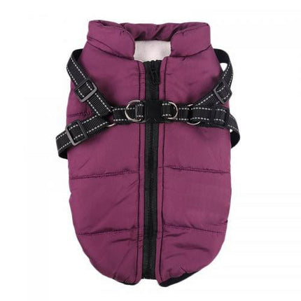 Warm Dog Jacket, Snowproof Windproof Waterproof Dog Winter Coat for Cold Weather - Soft Fleece Lining and Warm Thick Padded Dog Snow Coat for Puppy Small Medium Large Dogs M purple.
