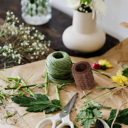 1 Rolls Floral Bind Wire Wrap Twine,Tutuviw Vine Wire Waterproof Paper Wrapped Rope Metal Wire for Flower Bouquets Flower Crowns, Artificial Flower Making, DIY Projects,Wedding Decorating (Brown) Brown.