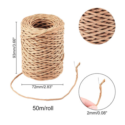 1 Rolls Floral Bind Wire Wrap Twine,Tutuviw Vine Wire Waterproof Paper Wrapped Rope Metal Wire for Flower Bouquets Flower Crowns, Artificial Flower Making, DIY Projects,Wedding Decorating (Brown) Light Brown.