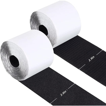 QZS Nylon Heavy Duty Tape Strips,3.9x78.7In Portable Black Adhesive Tape for Couch,1Pack Double Sided Rolls for Patio Cushions.