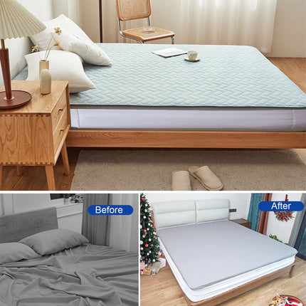 harmtty Bed Sheet Holder Elastic Non-slip Time Saving Fully-encased Design Sheet Fixing 360 Degree Surround Sheet Fastening Cover for Bedroom White.