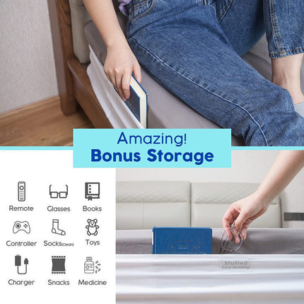harmtty Bed Sheet Holder Elastic Non-slip Time Saving Fully-encased Design Sheet Fixing 360 Degree Surround Sheet Fastening Cover for Bedroom White.