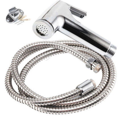 Handheld Bidet Sprayer Set,47.24inch Stainless Steel Hose with ABS Nozzle - Hygienic Muslim Toilet Shower for Personal Cleansing White.