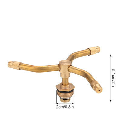 Automatic Rotating Garden Sprinkler,360° Brass Water Spray Nozzle for Lawn, Yard & Greenhouse Irrigation, Adjustable Arm Hose Attachment for Flowers, Grass, Vegetable.