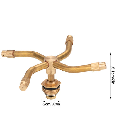 Automatic Rotating Garden Sprinkler,360° Brass Water Spray Nozzle for Lawn, Yard & Greenhouse Irrigation, Adjustable Arm Hose Attachment for Flowers, Grass, Vegetable.