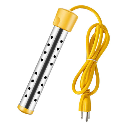 2500W Immersion Water Heater with Stainless Steel Cover,Quick Heating Immersion Heater for Indoor & Outdoor,Anti-scalding Bucket Heater Yellow.