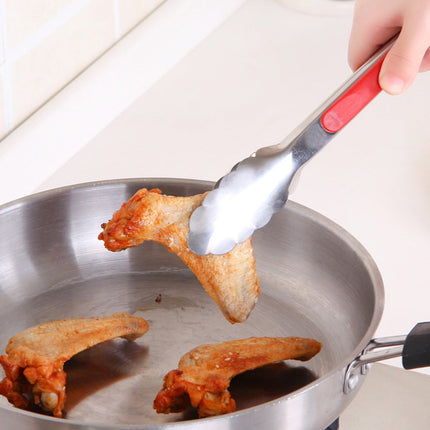 12-Inch Stainless Steel Kitchen Tongs with Locking Ring - Heavy Duty BBQ Grill Tongs for Cooking, Flipping Burgers, Serving Salad - Non-Slip Rubber Handle, Dishwasher Safe 14*1.57.