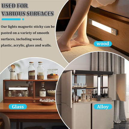 Under Cabinet Lights Magnetic Stickys,Tutuviw 12 Pcs Replacement Magnetic Strips with Adhesive Backing for Cabinet Lighting,Iron Sheet Sticky Adhesive Metal Plates for Magnetic Mounts.
