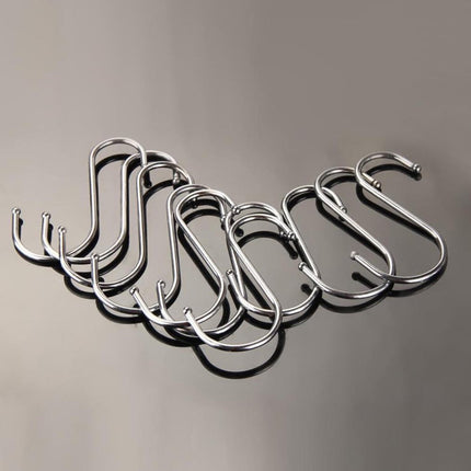 Stainless Steel S Hooks,Heavy Duty Hanging Hooks for Kitchen, Closet & Garage - Multi-Purpose Utility Hooks for Pots, Pans, Clothes, Towels & Organizers,Rust-Resistant,Space Saving Hangers Silver.
