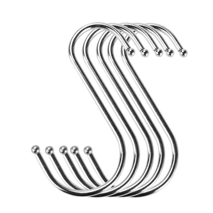 Stainless Steel S Hooks,Heavy Duty Hanging Hooks for Kitchen, Closet & Garage - Multi-Purpose Utility Hooks for Pots, Pans, Clothes, Towels & Organizers,Rust-Resistant,Space Saving Hangers Silver.