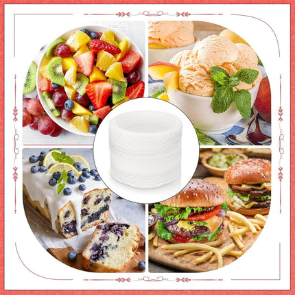 Dessert Paper Plates,Tutuviw 50 Count 4 Inch Mini Disposable Starch Plates,Heavy Duty Uncoated Plates,Round Cake Appetizer Dinner Paper Plates for Holiday Wedding Graduation Christmas Party, White.