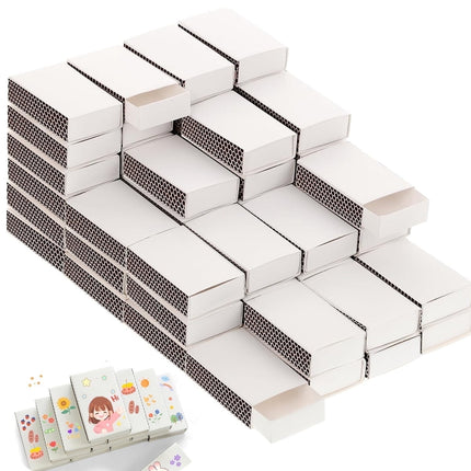 Blank Matches Containers,Tutuviw 50 Pcs Blank Match Storage Boxes Bulk,Fireplace Matches Holder Decorative with Double-Sided Striker for Guests Birthday Bridal Shower Party Favor(White,2.2x1.4x0.6in).