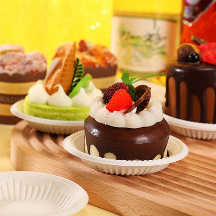 Tutuviw 50 Count 4 Inch Small Paper Plates,Round Paper Starch Plates,Heavy Duty Paper Starch Plates,Mini Disposable Party Bowls Bulk for Dessert,Cake,Appetizer,Dinner(White).
