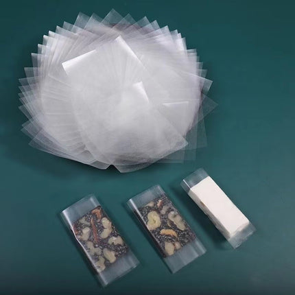 Edible Glutinous Rice Paper Tutuviw 1200Pcs Candy Coated Wrapping Paper Edible Candy Wrappers Sheets,Edible Wafer Paper,Transparent Rice Paper for Homemade Tanghulu Wrapper (2.6x3.2in).
