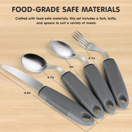 Special Supplies Adaptive Utensils,QZS Parkinsons Utensils for Tremors and Parkinsons Patients,Easy Grip Weighted Silverware for Hand Tremors.