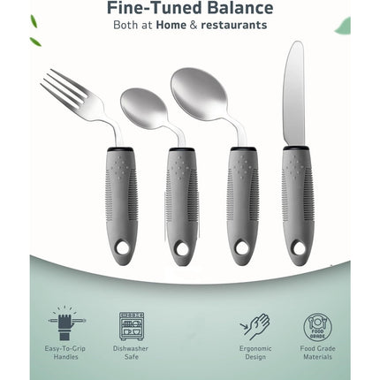 Special Supplies Adaptive Utensils,QZS Parkinsons Utensils for Tremors and Parkinsons Patients,Easy Grip Weighted Silverware for Hand Tremors.