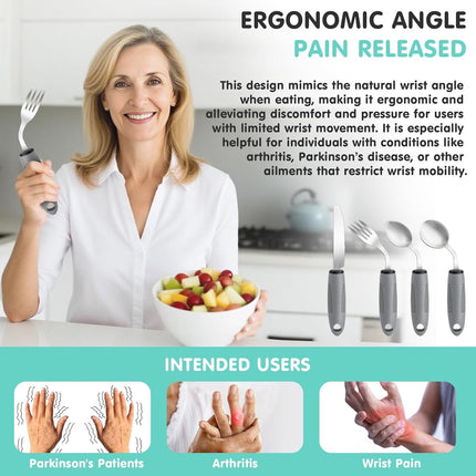 Special Supplies Adaptive Utensils,QZS Parkinsons Utensils for Tremors and Parkinsons Patients,Easy Grip Weighted Silverware for Hand Tremors.