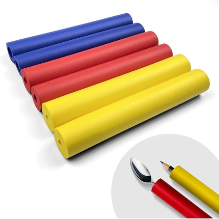 Tutuviw 6 Pcs Foam Grip Tubing for Utensils,8" Non Slip Foam Handles,Foam Tubing for Handle Grip for Pens & Tools,3 Sizes Adaptive Utensils Grip for Elderly/Handicapped/Dexterity(Cut to Length).