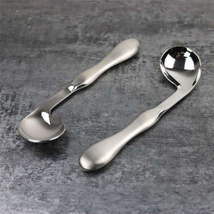 Adaptive Utensils for Elderly Tutuviw 2Pcs Curved Angled Spoon Weighted Utensils Weighted Angled Silverware Cutlery Utensil for Hand Tremors Parkinson's or Elderly Easy Grip Handles.
