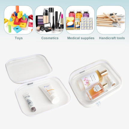 Hard Sided Clear Zipper Case for Storage- Professional-Grade Clear Zipper Pencil Case,Toy Storage Bins, Toiletry Pouch, Travel Organizer, Cosmetic Bagï¼\x88White,2 Pack, Mï¼\x89 M.
