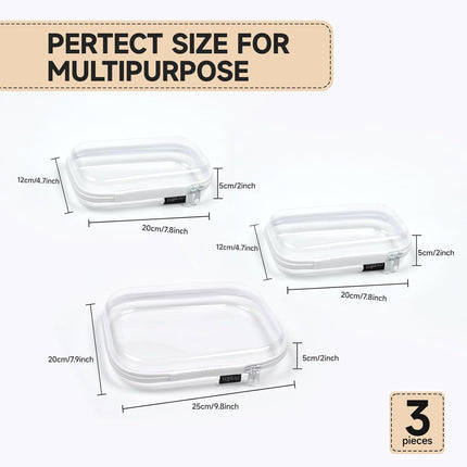 Hard Sided Clear Zipper Case for Storage- Professional-Grade Clear Zipper Pencil Case,Toy Storage Bins, Toiletry Pouch, Travel Organizer, Cosmetic Bagï¼\x88White,2 Pack, Mï¼\x89 M.