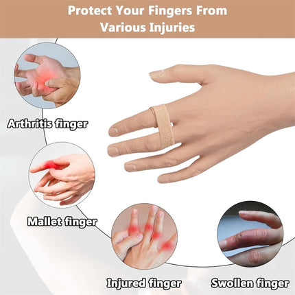 Hook and Loop Finger Wrap,Tutuviw 10 Pcs Washable and Reusable Buddy Straps for Fingers,Buddy Tape Finger Straps,Toe Separator for Bunion,Finger Brace for Injured/Jammed/Trigger Finger Support(Black) Skin.