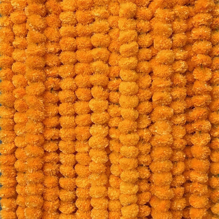 Tutuviw 4Pcs Marigold Garland,5 ft Diwali Wedding Party Mantle Decoration,Faux Artificial Marigold Flowers,Faux Wedding Garlands,Diwali Decoration,Spring Bush Floral,Indian Marigold Flowers(Orange) Orange.