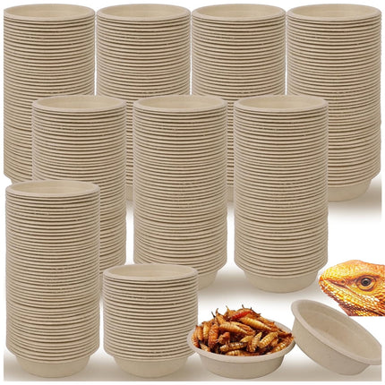 Tutuviw Biodegradable Disposable Paper Pet Bowls Bulk,100Pcs 1OZ Paper Feeding Cups,Sturdy and Leakproof Feeder Dish,Non-Toxic Food and Water Dishes for Lizards/Spiders/Reptiles/Small Dogs/Cats.