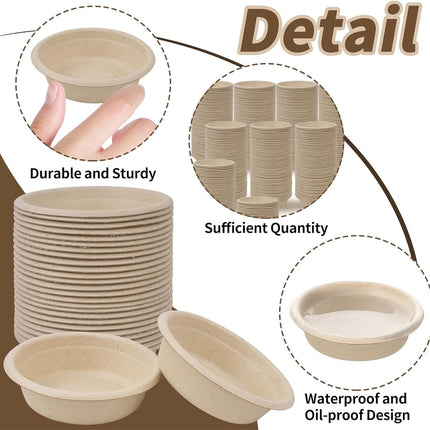 Tutuviw Biodegradable Disposable Paper Pet Bowls Bulk,100Pcs 1OZ Paper Feeding Cups,Sturdy and Leakproof Feeder Dish,Non-Toxic Food and Water Dishes for Lizards/Spiders/Reptiles/Small Dogs/Cats.