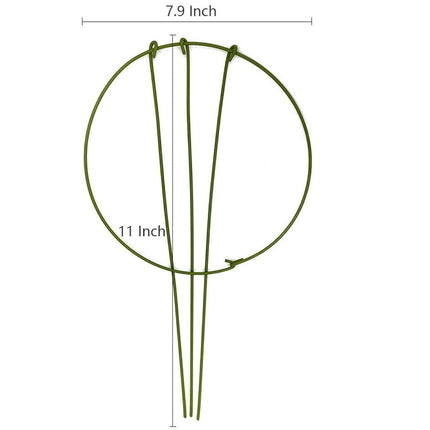 Tutuviw 3 Pcs Garden Plant Support Rings for Potted Plant,9x11in Round Metal Plant Stakes Rings,Garden Plant Support Brace,Peony Cages Support Stakes Ring,Plant Support Stakes for Indoor Outdoor 7".