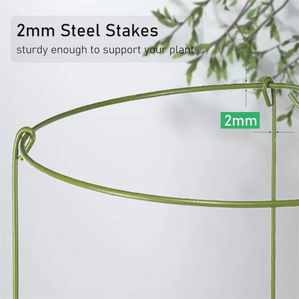 Tutuviw 3 Pcs Garden Plant Support Rings for Potted Plant,9x11in Round Metal Plant Stakes Rings,Garden Plant Support Brace,Peony Cages Support Stakes Ring,Plant Support Stakes for Indoor Outdoor 7".