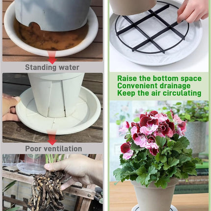 Plant Saucer Drainage Rack Stand,Tutuviw 21Pcs 3 Size Flower Pot Level Feet Elevator Support Holder,Plant Stands for Flower Pot Prevention Drainage,Reusable Mesh Pad,Raises Protector Plant Trivet.