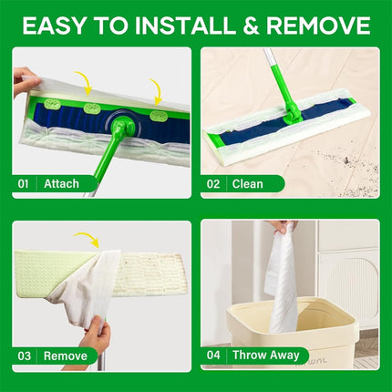 QZS Dry Sweeping Cloths,9.8x17.3In Disposable Dry Mop Refills Floor Cloths for Home,Hardwood Floor Dust and Cleaning,30Pack.