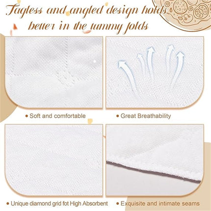 Durable Tummy Liners,Pack of 6 Portable Belly Pads,Durable Under Belly Sweat Liners for Indoor,White Tummy Band for Indoor and Outdoor White.