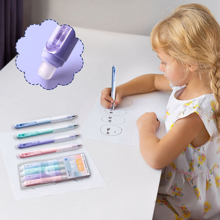 4 PCS Erasable Pens - 0.5mm Press Rub Out Gel Pens with Eraser Clear, Heat Friction Markers, Make Mistakes Disappear, for Drawing Writing Planner and Note Marking(A,Black) Black.