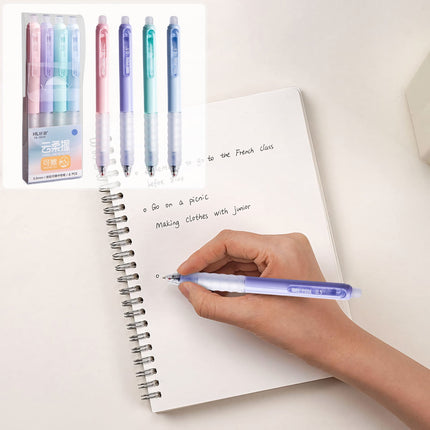 4 PCS Erasable Pens - 0.5mm Press Rub Out Gel Pens with Eraser Clear, Heat Friction Markers, Make Mistakes Disappear, for Drawing Writing Planner and Note Marking(A,Black) Black.