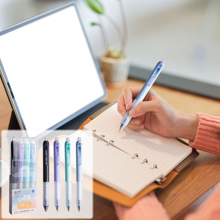 4 PCS Erasable Pens - 0.5mm Press Rub Out Gel Pens with Eraser Clear, Heat Friction Markers, Make Mistakes Disappear, for Drawing Writing Planner and Note Marking(A,Black) Crystal Blue.