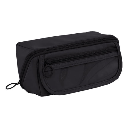 Multi-layer Cloth Pencil Case, Large Capacity Pen Pouch, Pen Stationery Organizer, Portable Art Supply Marker Storage Pencil Box for Office, Home, Travel(Purple) Black.
