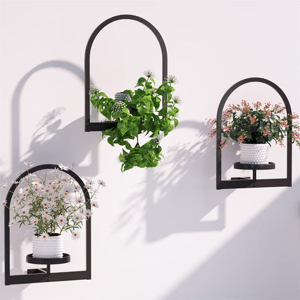 Metal Hanging Flower Holder,QZS Wall Plant Holders,Premium Picture Frame Flower Stand,Portable Indoor Plant Shelves for Bathroom,Living Room,2pcs.