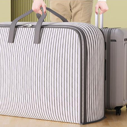 Heavy Duty Storage with Reinforced Handles, Extra Large Storage Bags, Clothes Tote Bag, Thickened Double Zipper, Space Saving Travel, Collapsible and Space-Saving, Full Opening Design (Medium Size) Gray.